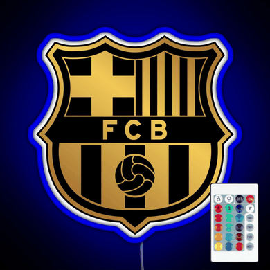 Barca Gold and Black RGB neon sign remote