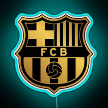 Load image into Gallery viewer, Barca Gold and Black RGB neon sign lightblue 