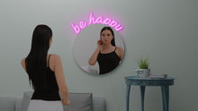 Load image into Gallery viewer, Round mirror personalized message around