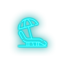 Load image into Gallery viewer, ice_blue beach_chair led beach beach chair holiday lounger chair summer umbrella vacation neon factory