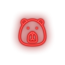 Load image into Gallery viewer, red bear led animal bear carnivore cartoon fauna head zoo neon factory