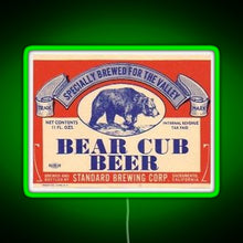Load image into Gallery viewer, Bear Cub Beer RGB neon sign green