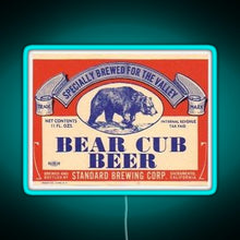 Load image into Gallery viewer, Bear Cub Beer RGB neon sign lightblue 