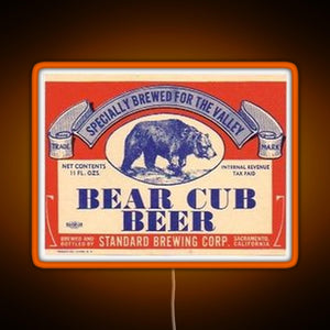 Bear Cub Beer RGB neon sign orange