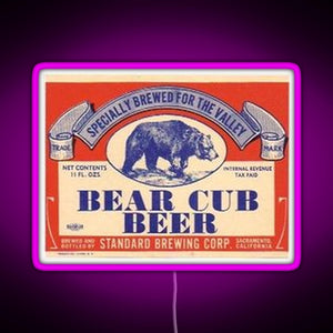 Bear Cub Beer RGB neon sign  pink