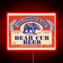 Load image into Gallery viewer, Bear Cub Beer RGB neon sign red