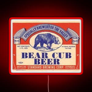 Bear Cub Beer RGB neon sign red