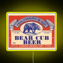 Load image into Gallery viewer, Bear Cub Beer RGB neon sign yellow