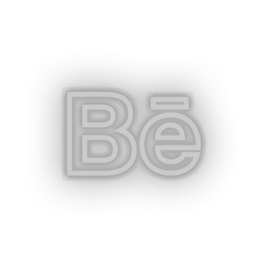 white behance social network brand logo led neon factory