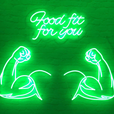 Food fit for you sign for gym neon sign factory