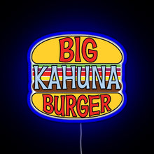 Load image into Gallery viewer, Big Kahuna Burger Tee RGB neon sign blue