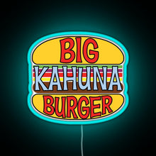 Load image into Gallery viewer, Big Kahuna Burger Tee RGB neon sign lightblue 