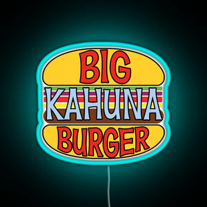 Big Kahuna Burger Tee RGB neon sign lightblue 