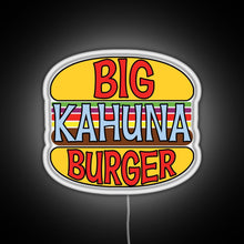 Load image into Gallery viewer, Big Kahuna Burger Tee RGB neon sign white 