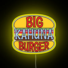 Load image into Gallery viewer, Big Kahuna Burger Tee RGB neon sign yellow