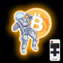 Load image into Gallery viewer, Bitcoin Astronaut BTC Mooning neon sign