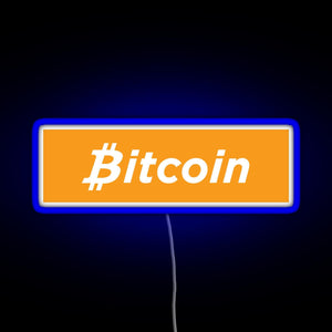 Bitcoin Box Logo RGB neon sign blue