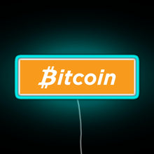 Load image into Gallery viewer, Bitcoin Box Logo RGB neon sign lightblue 