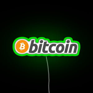 Bitcoin Crypto Currency Traders RGB neon sign green