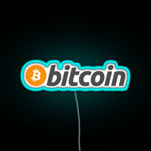 Load image into Gallery viewer, Bitcoin Crypto Currency Traders RGB neon sign lightblue 