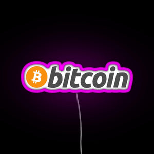 Bitcoin Crypto Currency Traders RGB neon sign  pink