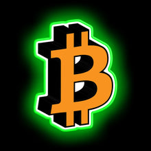 Load image into Gallery viewer, Bitcoin cryptocurrency logo icon gift neon sign