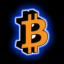 Load image into Gallery viewer, Bitcoin cryptocurrency logo icon gift neon sign