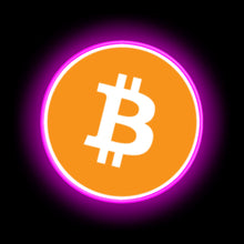 Load image into Gallery viewer, Bitcoin neon glow sign