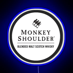 Blended Malt Monkey Shoulder Scotch RGB neon sign blue