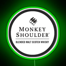Load image into Gallery viewer, Blended Malt Monkey Shoulder Scotch RGB neon sign green
