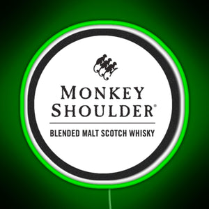 Blended Malt Monkey Shoulder Scotch RGB neon sign green