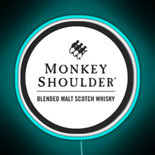 Load image into Gallery viewer, Blended Malt Monkey Shoulder Scotch RGB neon sign lightblue 