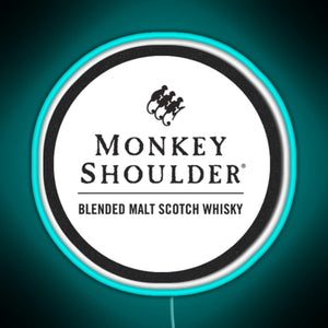 Blended Malt Monkey Shoulder Scotch RGB neon sign lightblue 