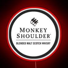 Load image into Gallery viewer, Blended Malt Monkey Shoulder Scotch RGB neon sign red