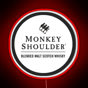 Blended Malt Monkey Shoulder Scotch RGB neon sign red