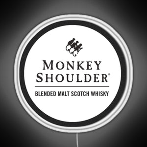 Blended Malt Monkey Shoulder Scotch RGB neon sign white 