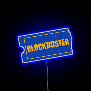Blockbuster Video Logo RGB neon sign blue