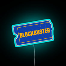 Load image into Gallery viewer, Blockbuster Video Logo RGB neon sign lightblue 