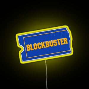 Blockbuster Video Logo RGB neon sign yellow