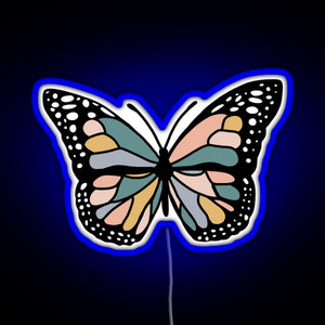 Boho Butterfly RGB neon sign blue