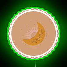 Load image into Gallery viewer, Boho Sun and Moon RGB neon sign green