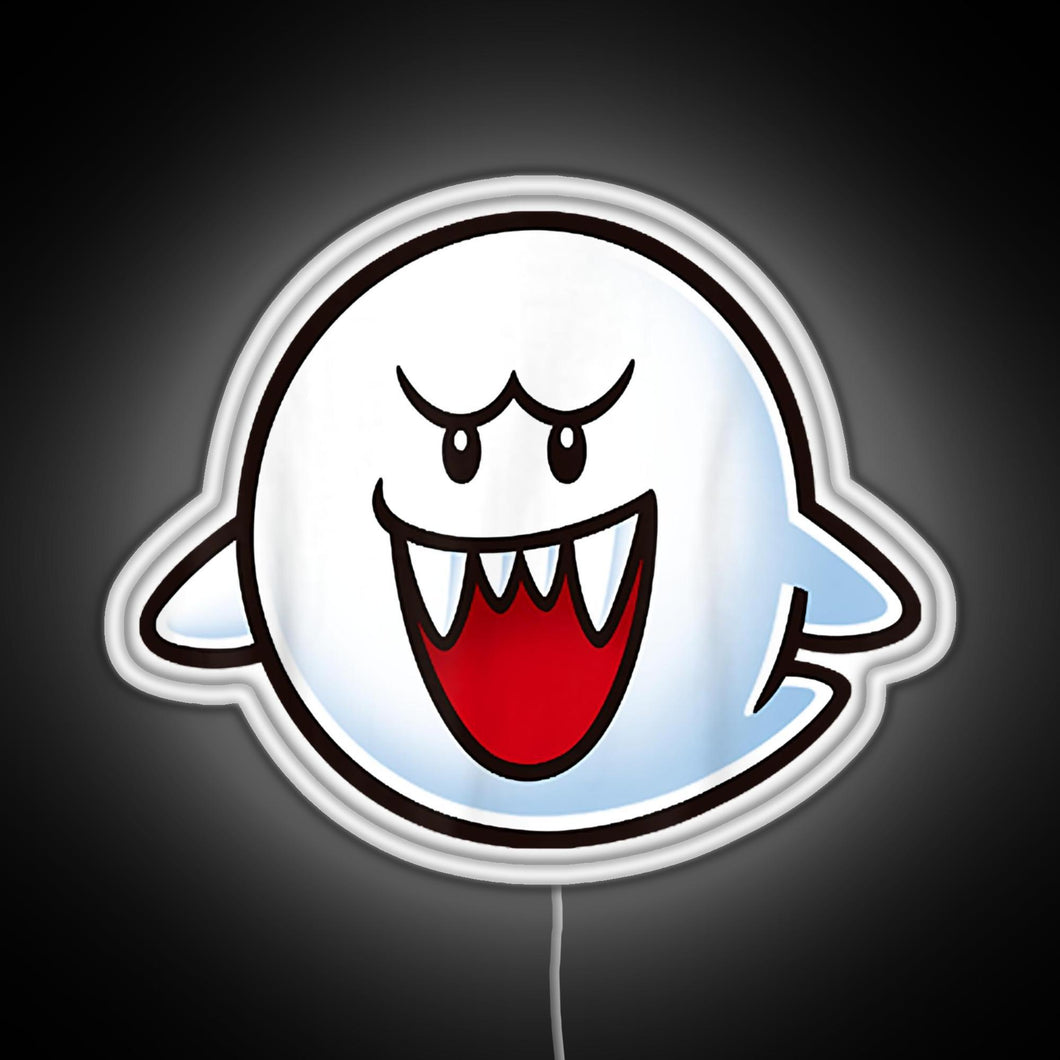 Boo Face RGB neon sign white 