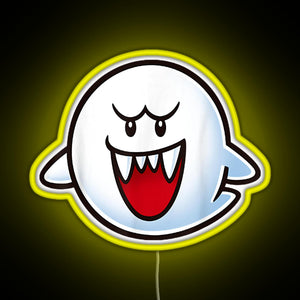 Boo Face RGB neon sign yellow