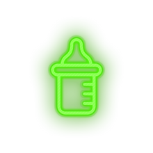 Load image into Gallery viewer, green bottle milk family children formula care child kid baby led neon factory
