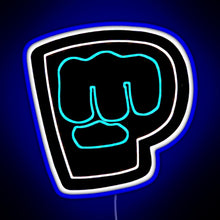 Load image into Gallery viewer, Brofist Logo Pewdiepie RGB neon sign blue