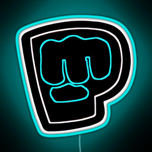 Brofist Logo Pewdiepie RGB neon sign lightblue 