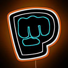 Load image into Gallery viewer, Brofist Logo Pewdiepie RGB neon sign orange