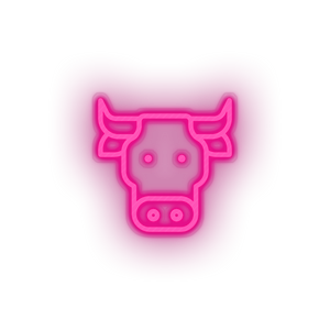 pink bufalo led animal buffalo cape cartoon fauna herbivore zoo neon factory