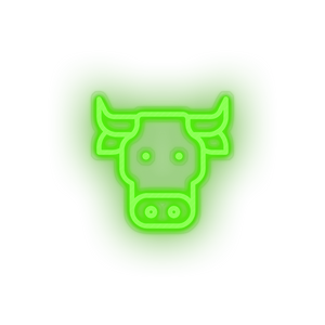 green bufalo led animal buffalo cape cartoon fauna herbivore zoo neon factory