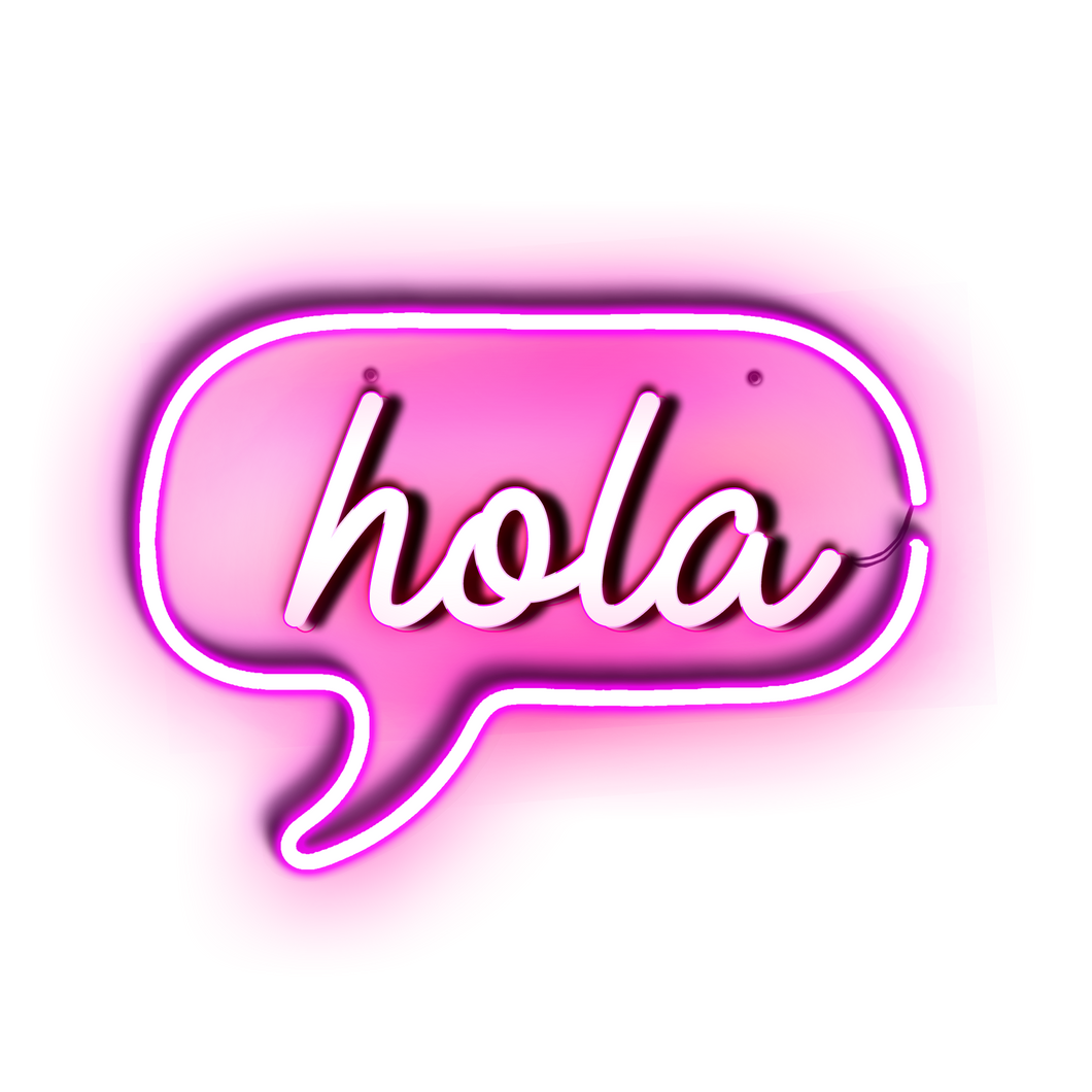 Neon Hola Sign Spanish